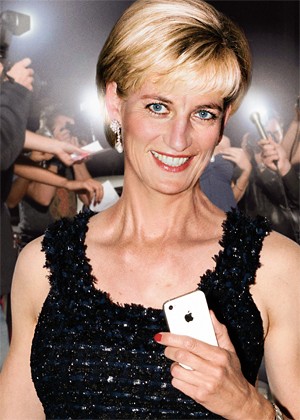 Lady Diana avec un iPhone